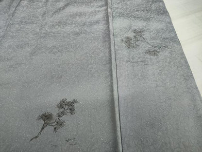 平和屋着物●紙芸創作者・横山優 和紙 訪問着 松 正絹 逸品 AAAS6679ck