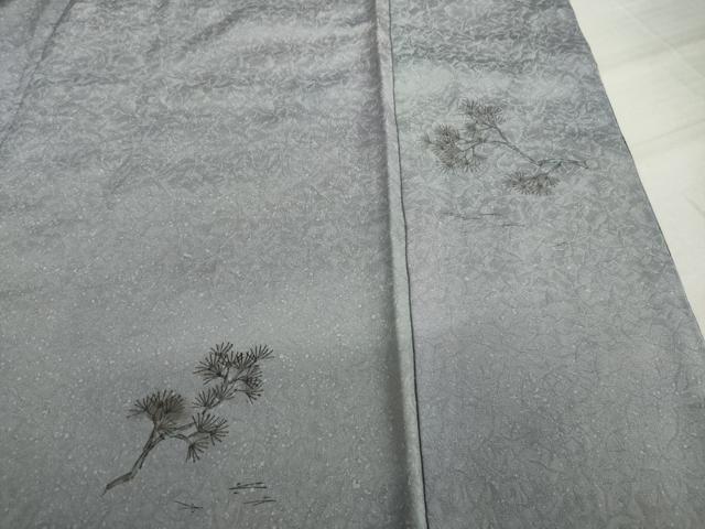 平和屋着物●紙芸創作者・横山優 和紙 訪問着 松 正絹 逸品 AAAS6679ck