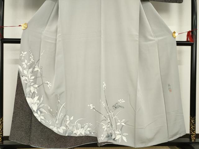 平和屋着物●伝統工芸士 京友禅染色作家 田家鬼彩 訪問着 花鳥文 正絹 逸品 AAAS6709ck