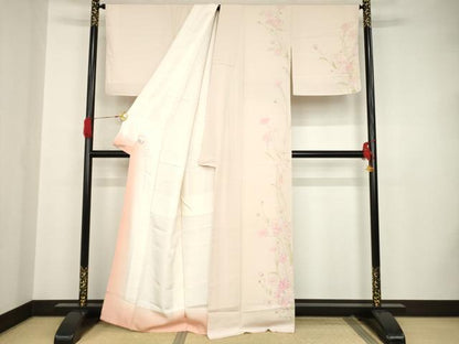 平和屋着物●手描友禅女流作家 一色生子 訪問着 手描き 草花文 正絹 逸品 AAAS6711ck