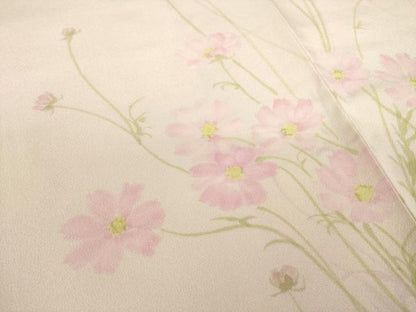 平和屋着物●手描友禅女流作家 一色生子 訪問着 手描き 草花文 正絹 逸品 AAAS6711ck