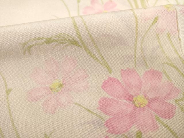 平和屋着物●手描友禅女流作家 一色生子 訪問着 手描き 草花文 正絹 逸品 AAAS6711ck