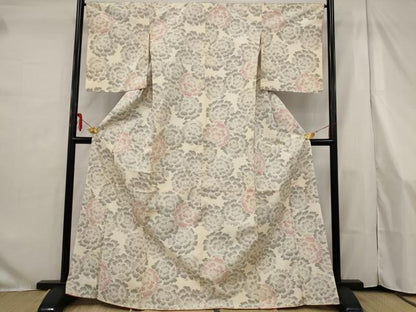 平和屋着物●上質な紬 花尽くし 正絹 逸品 AAAS6838st