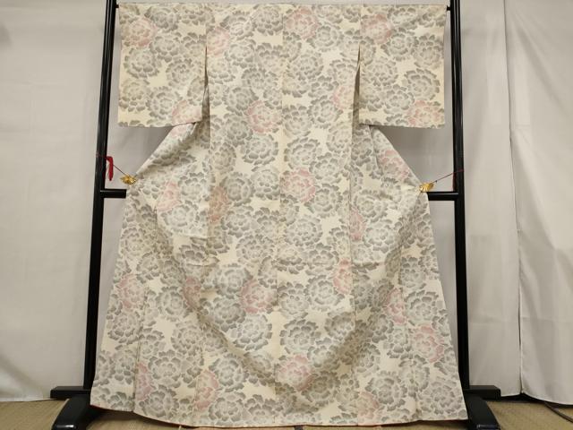 平和屋着物●上質な紬 花尽くし 正絹 逸品 AAAS6838st
