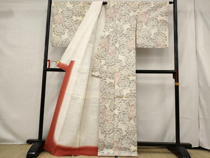 平和屋着物●上質な紬 花尽くし 正絹 逸品 AAAS6838st