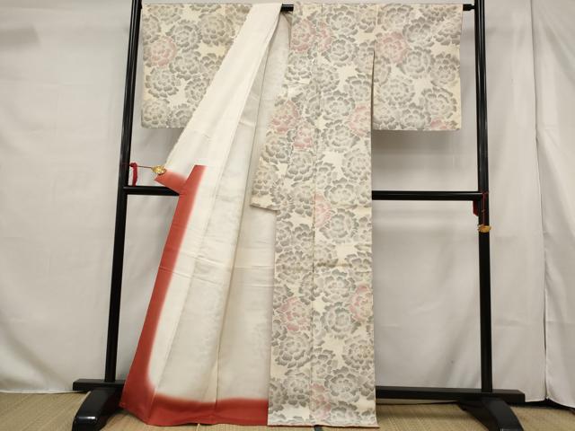 平和屋着物●上質な紬 花尽くし 正絹 逸品 AAAS6838st