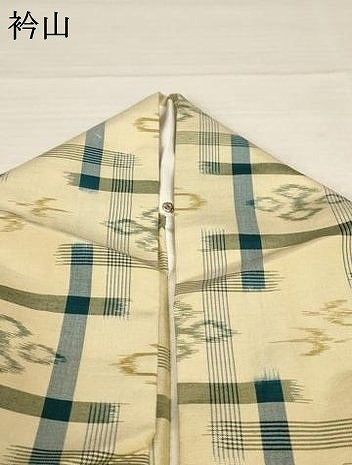 平和屋着物▽本場琉球絣　紬　単衣　正絹　逸品　AAAS6883iu