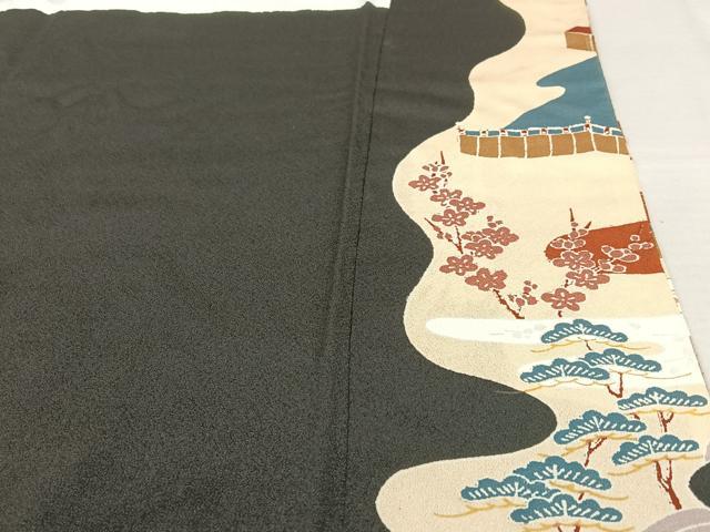 平和屋着物■豪華黒留袖 人物風景文 松竹梅 金彩 正絹 逸品 AAAS7018zg