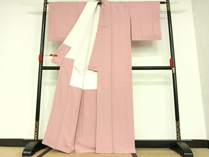 平和屋着物■上質な色無地　石竹色　正絹　逸品　未使用　AAAS7295zg