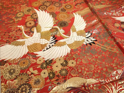 平和屋本店●色打掛　和装　婚礼　結婚式　花嫁　神社挙式　唐織　飛鶴花文　金糸　逸品　AAAS8389ja