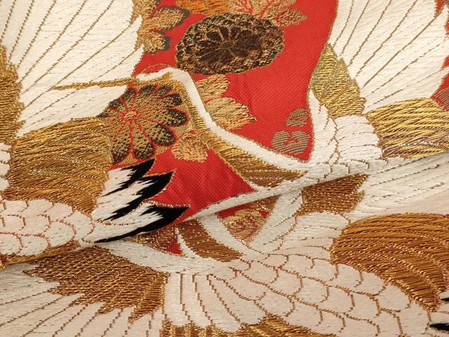 平和屋本店●色打掛　和装　婚礼　結婚式　花嫁　神社挙式　唐織　飛鶴花文　金糸　逸品　AAAS8389ja