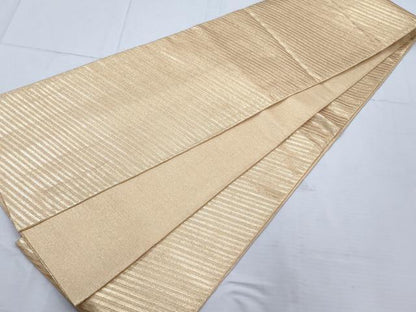 平和屋着物◎全通柄袋帯 斜縞 金糸 正絹 逸品 AAAS8558cx