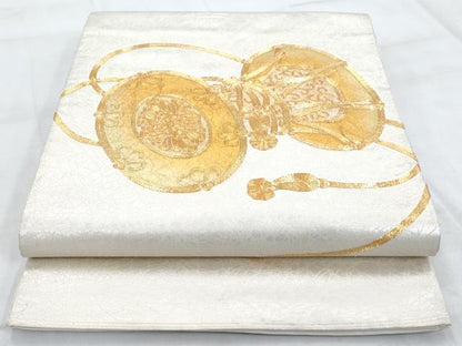 平和屋着物◎太鼓柄袋帯 駒刺繍 鼓 金銀糸 金銀彩 やまとオリジナル 正絹 逸品 AAAS8606cx
