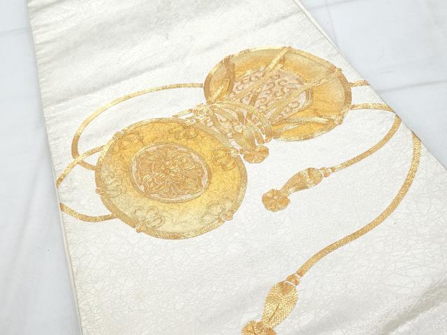 平和屋着物◎太鼓柄袋帯 駒刺繍 鼓 金銀糸 金銀彩 やまとオリジナル 正絹 逸品 AAAS8606cx