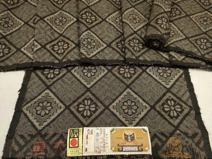 平和屋着物●本場大島紬 龍郷絣 反物 着尺 手織 作田修二作 正絹 逸品 未使用 AAAS9530uw