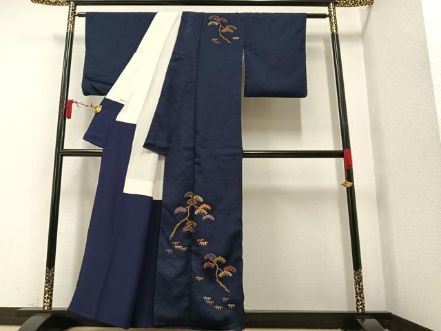 平和屋着物□訪問着 刺繍 松笹 正絹 逸品 AAAS9996ph