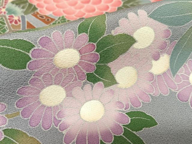 平和屋着物●豪華振袖 友禅 作家物 正道 花車文 暈し染め 正絹 逸品 AAAT0211zg