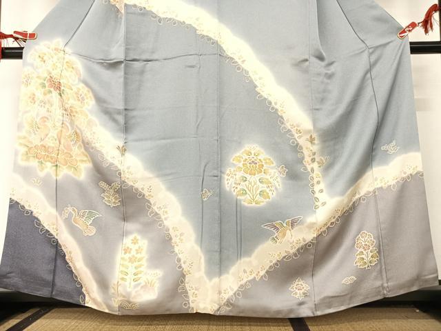 平和屋着物●訪問着 正倉院夾纈文様 金通し地 正絹 逸品 AAAT0229zg