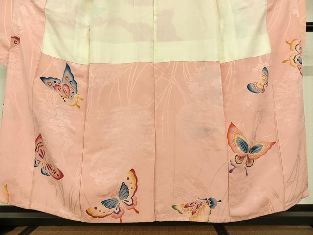 平和屋着物●アンティーク 大正ロマン 振袖 舞蝶文 正絹 逸品 AAAT0532zg