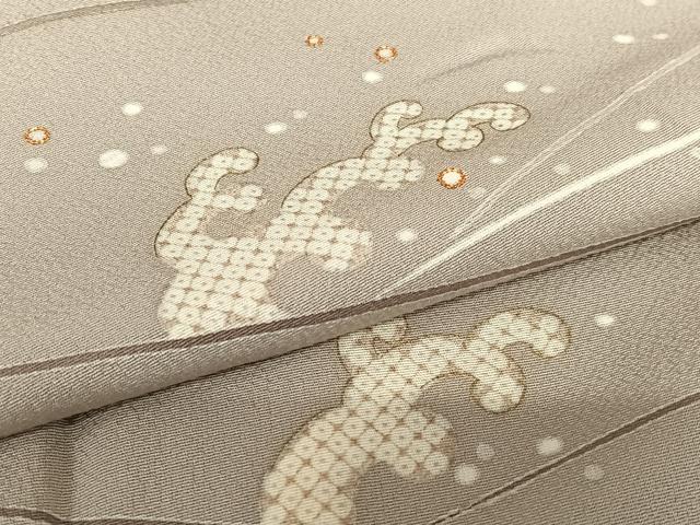 平和屋着物●極上 訪問着 訪問着 友禅 駒刺繍 立波文 金彩 正絹 逸品 AAAT0536zg