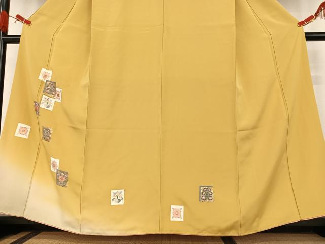 平和屋着物●訪問着 友禅 駒刺繍 色紙重ね花文 暈し染め 金彩 正絹 逸品 AAAT0538zg