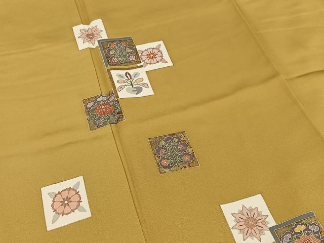 平和屋着物●訪問着 友禅 駒刺繍 色紙重ね花文 暈し染め 金彩 正絹 逸品 AAAT0538zg