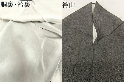 平和屋着物●江戸小紋 作家物 鮫小紋柄 黒地 正絹 逸品 AAAT0544zg