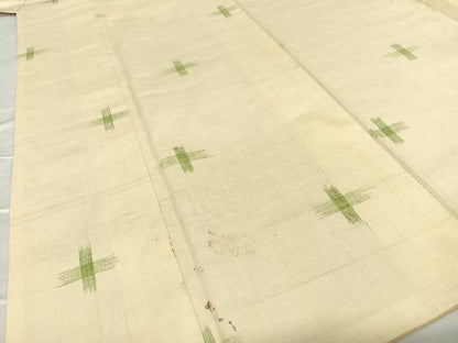平和屋着物●上質な紬 十字絣 正絹 逸品 AAAT0569zg