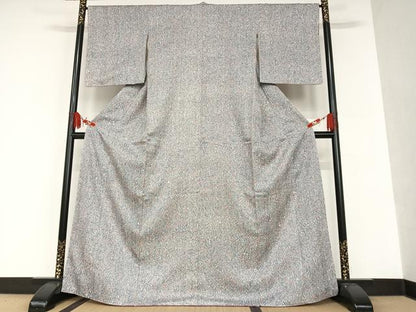 平和屋着物●名門　藤娘きぬたや・杢目絞り　小紋　乱菊　正絹　逸品　AAAT0571zg
