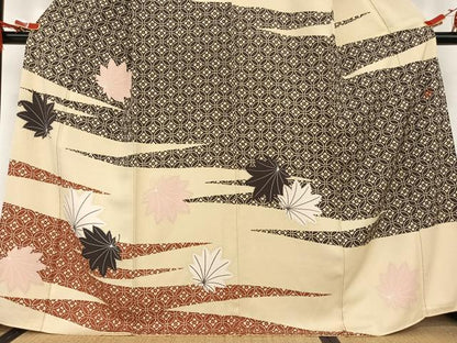 平和屋着物●染色の魔術師 染乃座・大久保玄才 そめのざ玄才 訪問着 舞葉文 正絹 逸品 AAAT0573zg