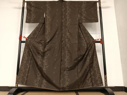 平和屋着物●本場大島紬　笹竹文　正絹　逸品　未使用　AAAT0638zg