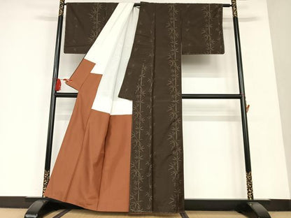 平和屋着物●本場大島紬　笹竹文　正絹　逸品　未使用　AAAT0638zg