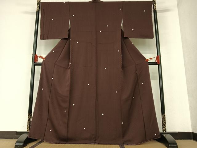 平和屋着物●上質な小紋 絞り 雪 正絹 逸品 AAAT0646zg
