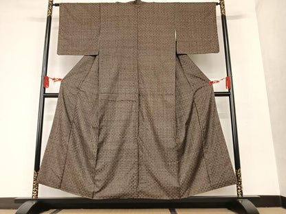 平和屋着物●本場大島紬　龍郷絣　秋名バラ　正絹　逸品　AAAT0647zg