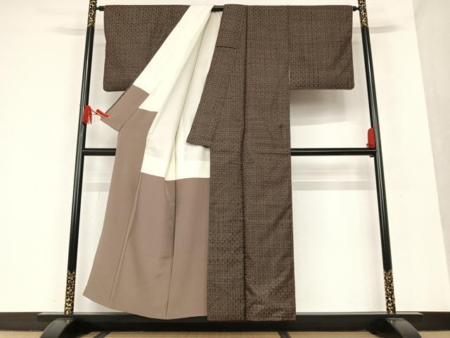 平和屋着物●本場大島紬　龍郷絣　秋名バラ　正絹　逸品　AAAT0647zg