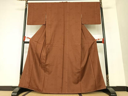 平和屋着物●お召 笹竹文 正絹 逸品 未使用 AAAT0649zg