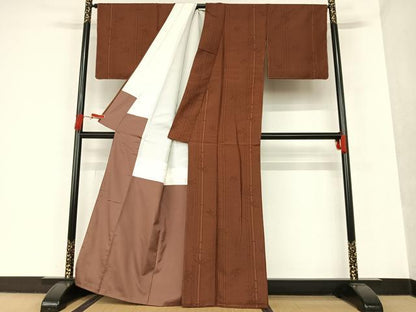 平和屋着物●お召 笹竹文 正絹 逸品 未使用 AAAT0649zg