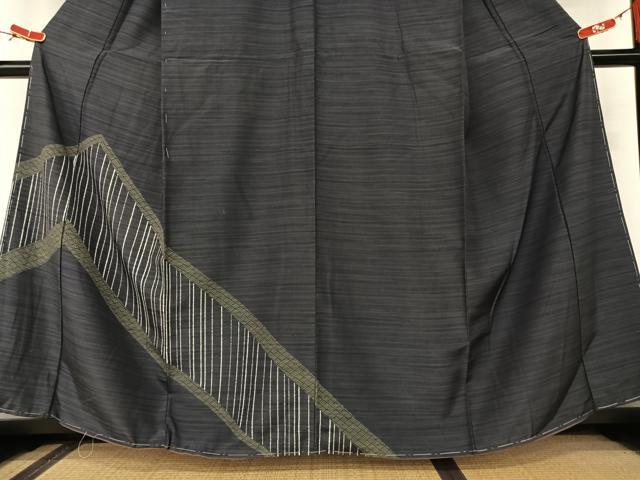 平和屋着物●訪問着 紬地 縞 正絹 逸品 未使用 AAAT0650zg