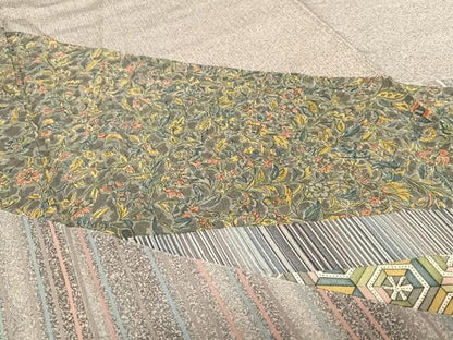 平和屋着物●訪問着　手描き　型染め　更紗花文　正絹　逸品　AAAT0658zg