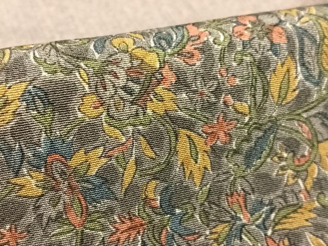 平和屋着物●訪問着　手描き　型染め　更紗花文　正絹　逸品　AAAT0658zg