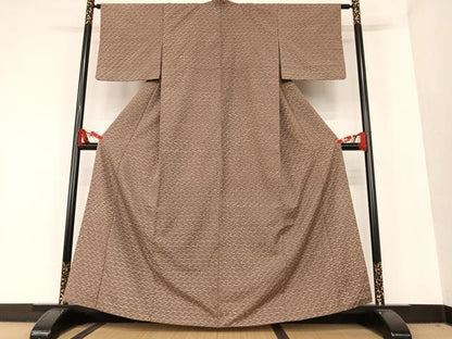 平和屋着物●上質な小紋 ろうけつ染め 網目文 正絹 逸品 AAAT0677zg