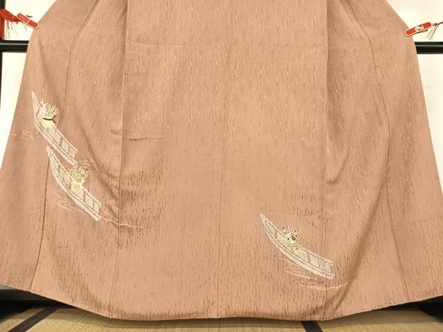 平和屋着物●創業460年・千總 色留袖 刺繍 柴垣に花 三越扱い 正絹 逸品 AAAT0680zg