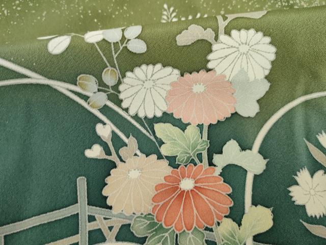 平和屋着物●訪問着　友禅　花車文　仮絵羽　正絹　逸品　未使用　AAAT0899ck