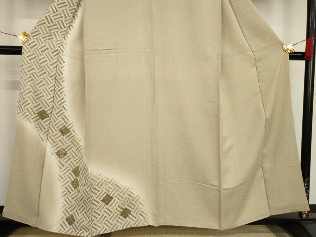 平和屋着物●訪問着 刺繍 網目草花文 金糸 正絹 逸品 AAAT0905ck