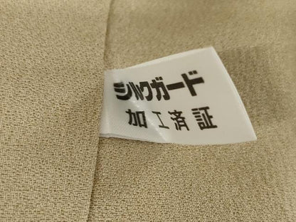 平和屋着物●訪問着 刺繍 網目草花文 金糸 正絹 逸品 AAAT0905ck