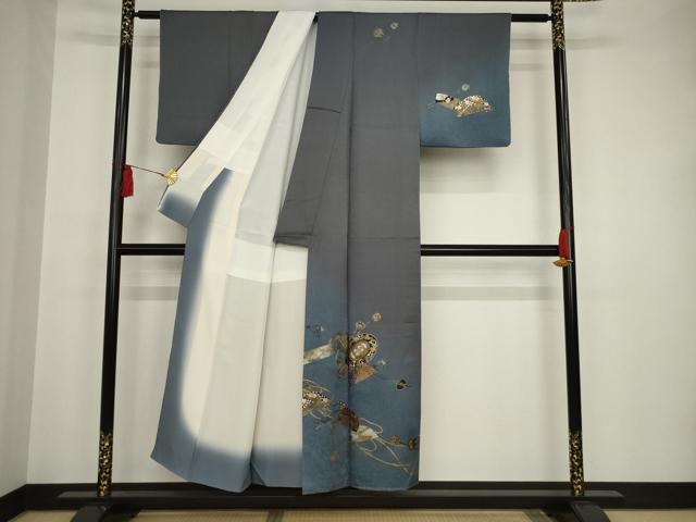 平和屋着物●TOKI志すい キモノモードオリジナルブランド 訪問着 器物文 鏡 櫛 簪 暈し染め 金銀彩 正絹 逸品 AAAT0907ck