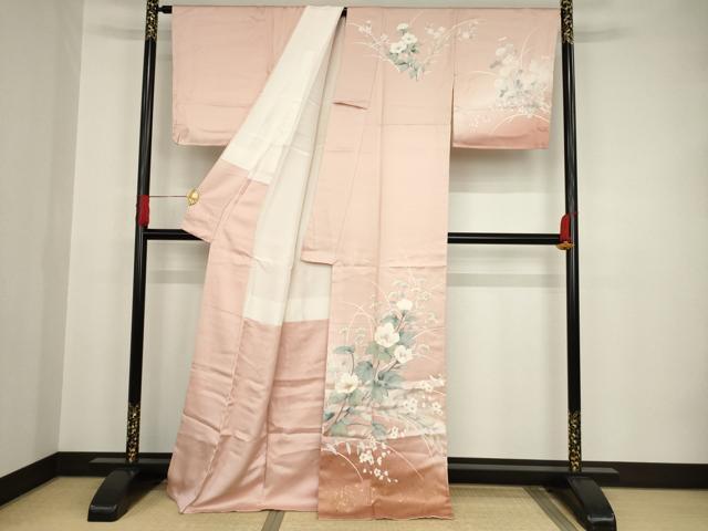 平和屋着物●創業140年　小糸染芸の四代目　小糸敏　訪問着　枝花文　暈し染　金彩　正絹　逸品　未使用　AAAT0917ck
