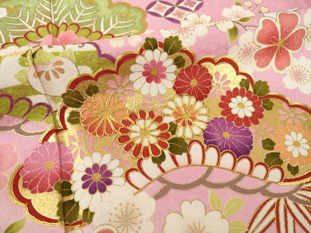 平和屋着物●豪華振袖 駒刺繍 松竹梅吉祥花文 暈し染 金彩 正絹 逸品 AAAT0920ck