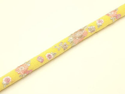 平和屋着物●和装小物 振袖用帯締め 丸ぐけ 刺繍 花柄 小田巻 金銀糸 逸品 AAAT2162ay
