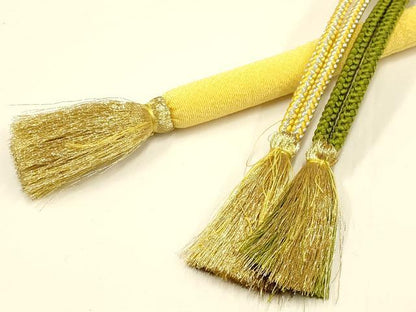 平和屋着物●和装小物 振袖用帯締め 丸ぐけ 刺繍 花柄 小田巻 金銀糸 逸品 AAAT2162ay